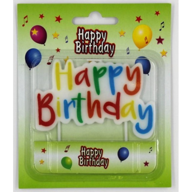 Κεράκια Happy Birthday (μονοκόμματο)