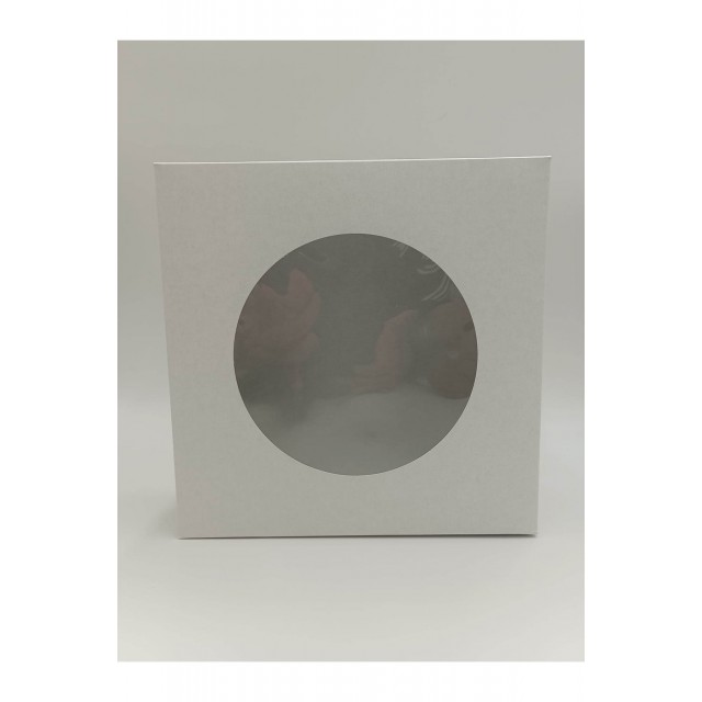 Κουτί Χάρτινο (με παράθυρο) 22x22x8cm (κραφτ-λευκό)