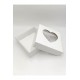 Κουτί Χάρτινο (με παράθυρο καρδιά) 22x22x8cm (κραφτ-λευκό)