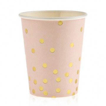 Ποτήρι ροζ-χρυσό Πουά