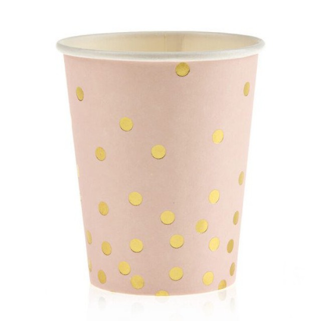 Ποτήρι ροζ-χρυσό Πουά