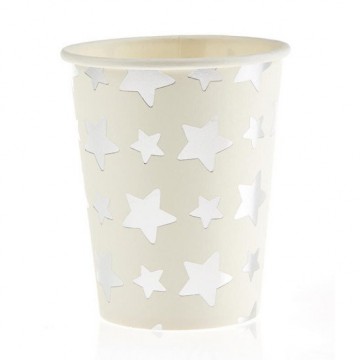 Ποτήρι Χάρτινο Αστέρι Ασημί