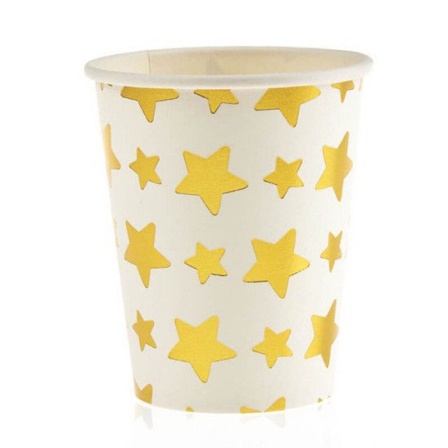 Ποτήρι Χάρτινο Αστέρι Χρυσό