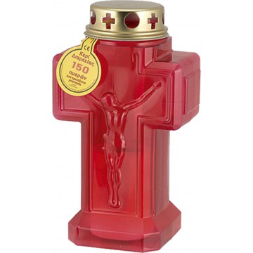 Κερί Για Μνήματα Ηλεκτρικός Σταυρός (Κόκκινος Μεγάλος) 150ημερών