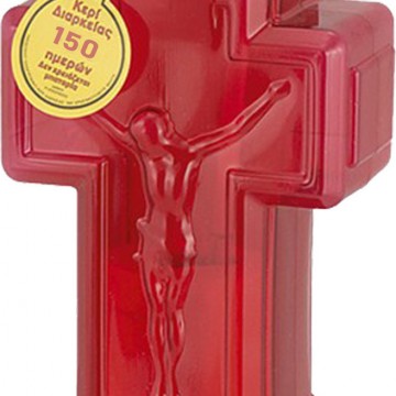 Κερί Για Μνήματα Ηλεκτρικός Σταυρός (Κόκκινος Μεγάλος) 150ημερών