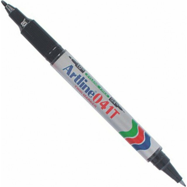 Artline 041Τ Μαρκαδόρος Σχεδίου Μαύρος 1mm (Διπλή Μύτη)