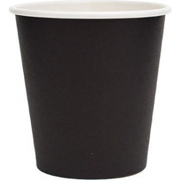 Ποτήρι μιας Χρήσης Χάρτινo Μαύρο Μονότοιχο 4oz 50τμχ