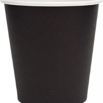 Ποτήρι μιας Χρήσης Χάρτινo Μαύρο Μονότοιχο 4oz 50τμχ