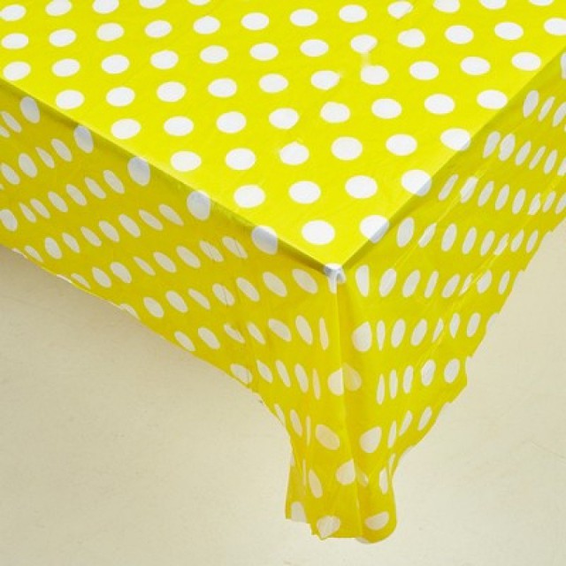 Τραπεζομάντηλο Πλαστικό Πουά Λευκό