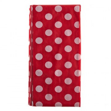 Τραπεζομάντηλο Πλαστικό Πουά Λευκό