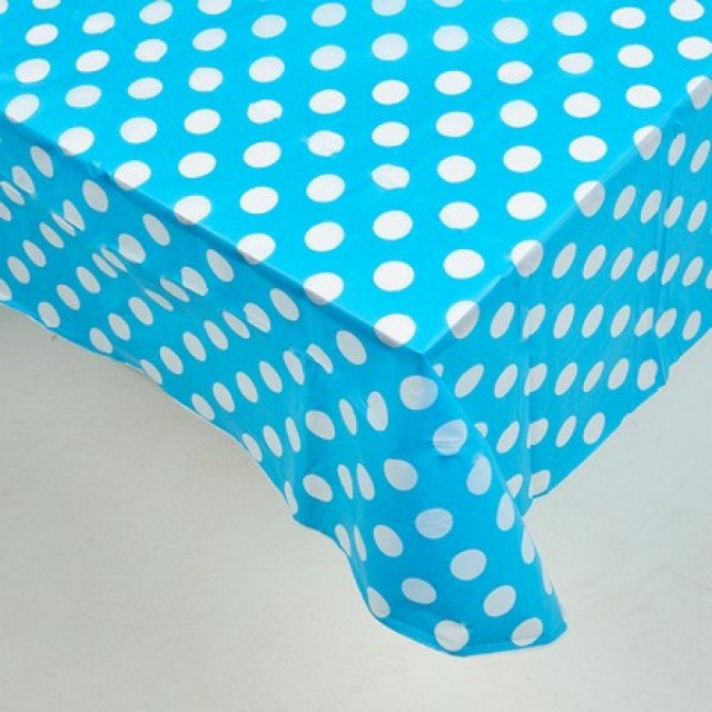 Τραπεζομάντηλο Πλαστικό Πουά Λευκό