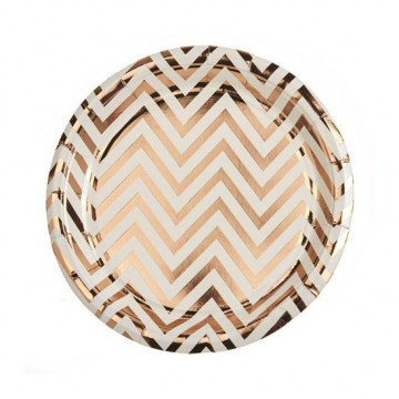 Πιατο Ροζ-Χρυσό Σεβρόν 23cm