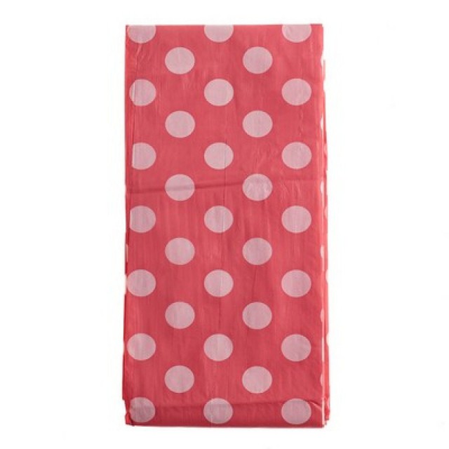 Τραπεζομάντηλο Πλαστικό Πουά Λευκό