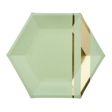 Πιάτο Χάρτινο Εξάγωνο Βεραμάν 18cm