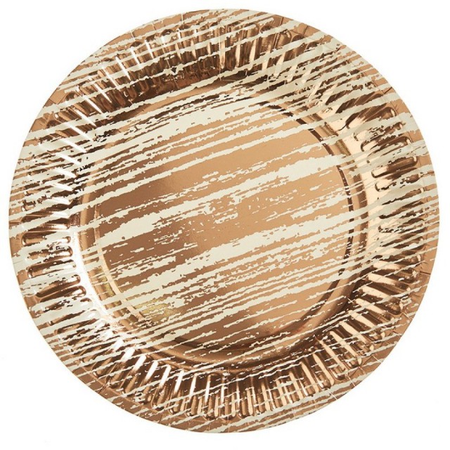 Πιατάκι Τούρτας άσπρο-ροζχρυσό