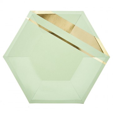 Πιάτο Χάρτινο Εξάγωνο Βεραμάν 23cm