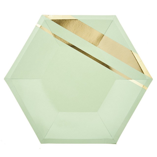 Πιάτο Χάρτινο Εξάγωνο Βεραμάν 23cm