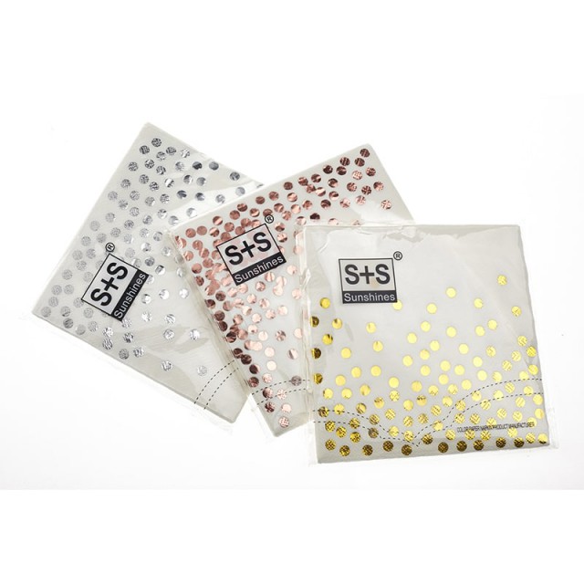 Χαρτοπετσέτα Ασπρο-Ασημί Πουά