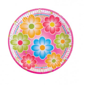 Πιάτο Χάρτινο Λουλούδια 18cm