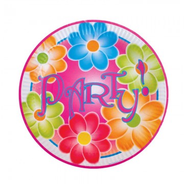 Πιάτο Χάρτινο Λουλούδια 23cm