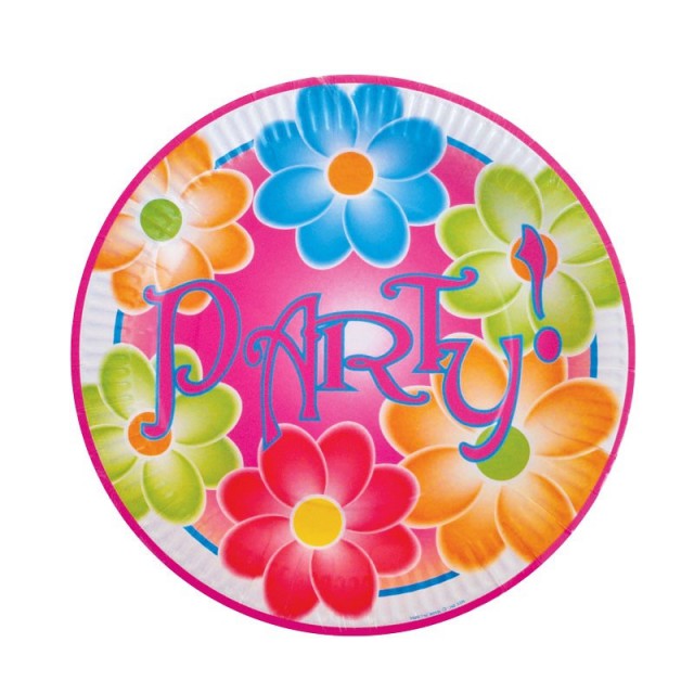 Πιάτο Χάρτινο Λουλούδια 23cm