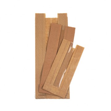 Χαρτοσακούλες Kraft καφέ(με παράθυρο)