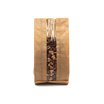 Χαρτοσακούλες Kraft καφέ(με παράθυρο)