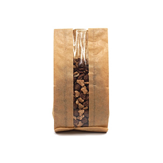 Χαρτοσακούλες Kraft καφέ(με παράθυρο)