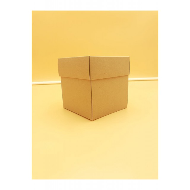 Μπιζόκουτο Χάρτινο No14  11*11*11.6 (Κραφτ-Λευκό)