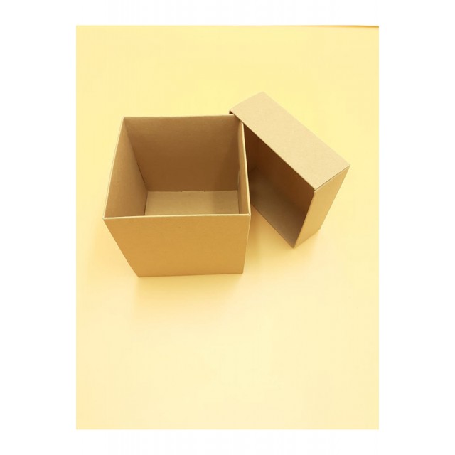 Μπιζόκουτο Χάρτινο No14  11*11*11.6 (Κραφτ-Λευκό)