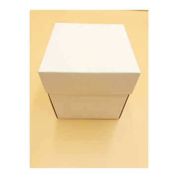 Μπιζόκουτο Χάρτινο No14  11*11*11.6 Κύβος (Κραφτ-Λευκό)