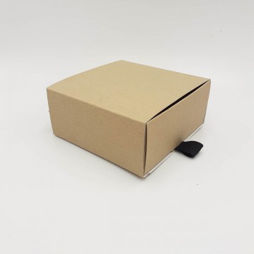 Μπιζόκουτο Χάρτινο No. (συρταρωτό) 11*11*5 (Κραφτ-Λευκό)