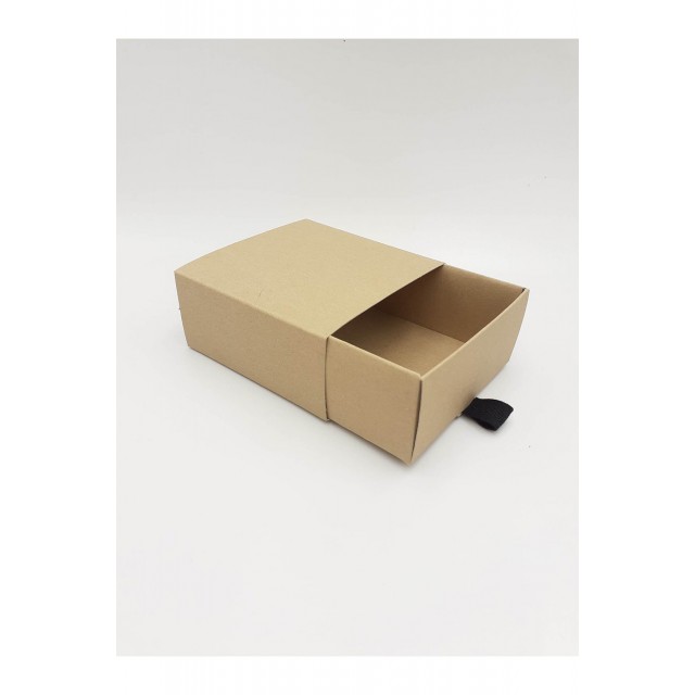 Κουτί Χάρτινο Συρταρωτό 11 x 11 x 5 (κραφτ-λευκό-μπορντό)