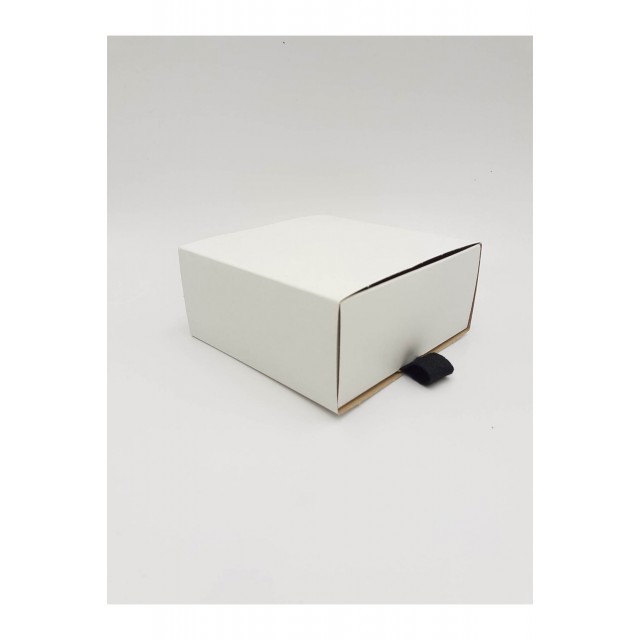 Μπιζόκουτο Χάρτινο No. (συρταρωτό) 11*11*5 (Κραφτ-Λευκό)