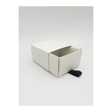 Μπιζόκουτο Χάρτινο No. (συρταρωτό) 8*8*5 (Κραφτ-Λευκό)