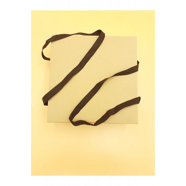 Μπιζόκουτο Χάρτινο No. Με Κορδέλα 25*25,5*10 (Κραφτ-Λευκό)