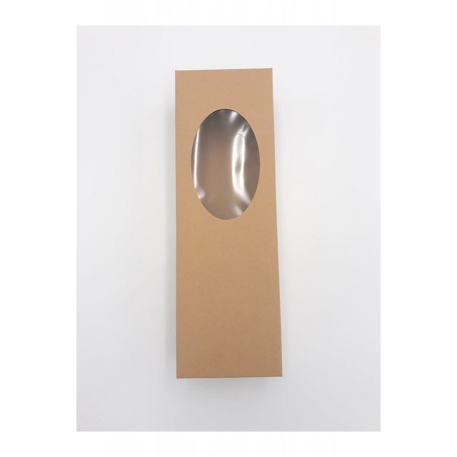 Μπιζόκουτο Χάρτινο No. Με Παράθυρο 35*11*7 (Κραφτ-Λευκό)