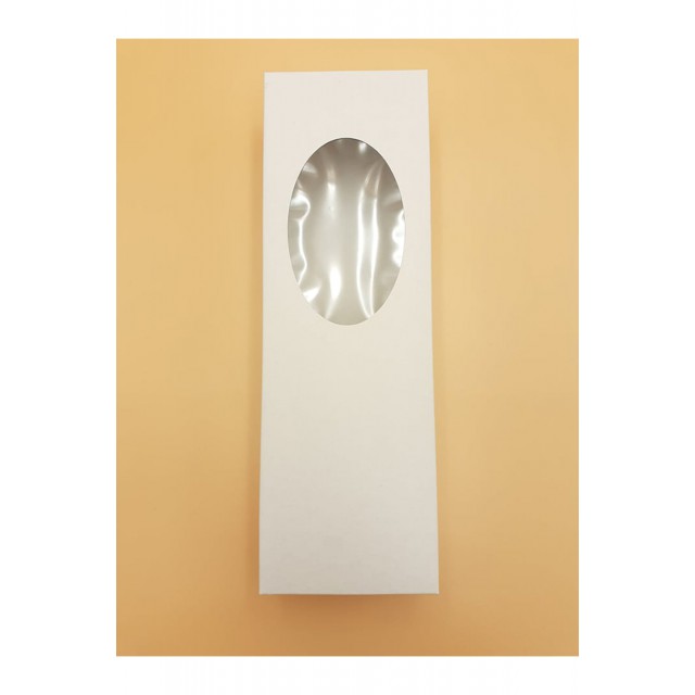 Μπιζόκουτο Χάρτινο No. Με Παράθυρο 35*11*7 (Κραφτ-Λευκό)