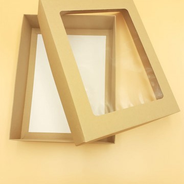 Μπιζόκουτο Χάρτινο No. Με Παράθυρο 34*25*7,5 (Κραφτ-Λευκό)