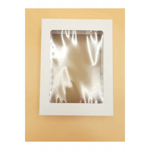 Μπιζόκουτο Χάρτινο No. Με Παράθυρο 34*25*7,5 (Κραφτ-Λευκό)