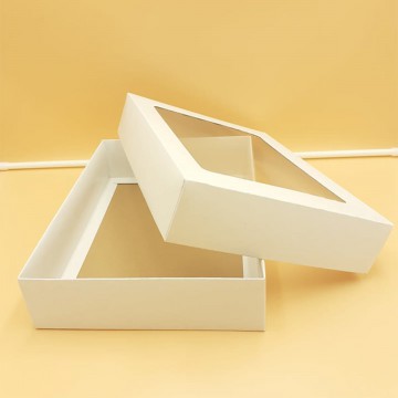 Μπιζόκουτο Χάρτινο No. Με Παράθυρο 34*25*7,5 (Κραφτ-Λευκό)