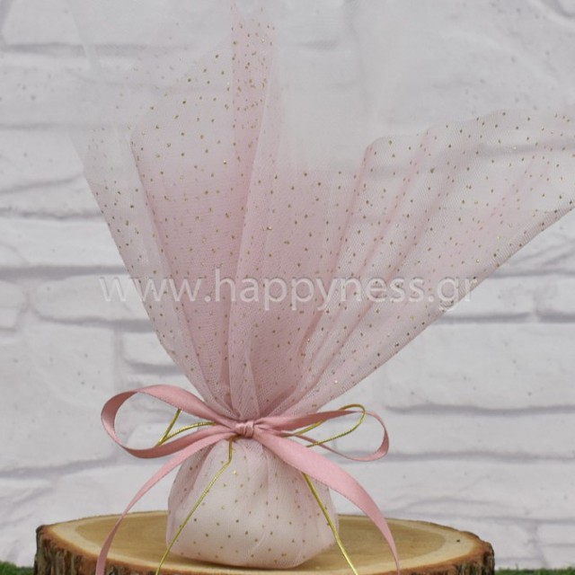 Τούλι Με Χρυσό Γκλίτερ 38*38 (Σάπιο Μήλο) 100τμχ