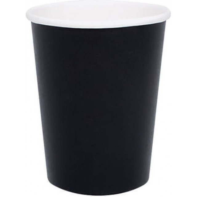 Ποτήρι μιας Χρήσης Χάρτινo Μαύρο Μονότοιχο 14oz 50τμχ