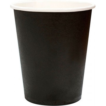 Ποτήρι μιας Χρήσης Χάρτινo Μαύρο Μονότοιχο 8oz 50τμχ