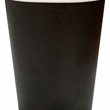 Ποτήρι μιας Χρήσης Χάρτινo Μαύρο Μονότοιχο 8oz 50τμχ